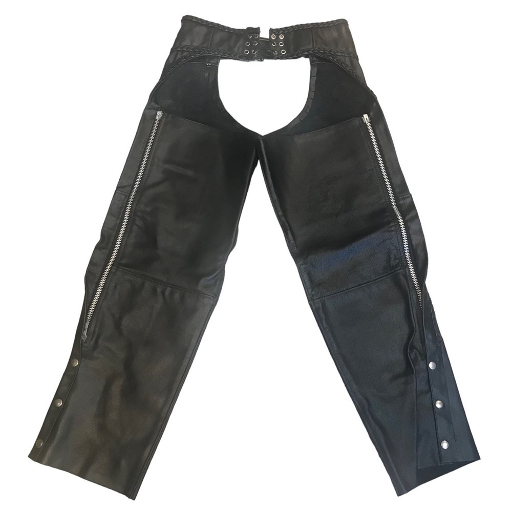 Chaps Vintage Leather Barney’s Woman’s Size XSmall Black Motorcycle Biker Moto